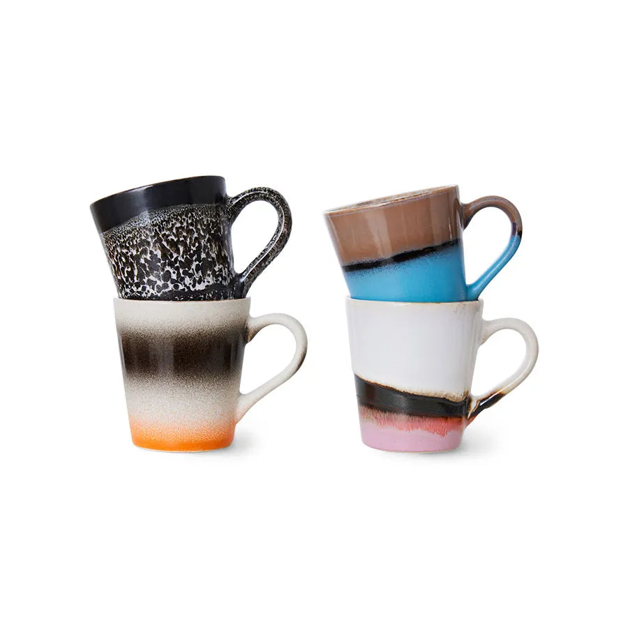 Espresso mugs | Funky | set of 4 | 70's ceramics | HKliving